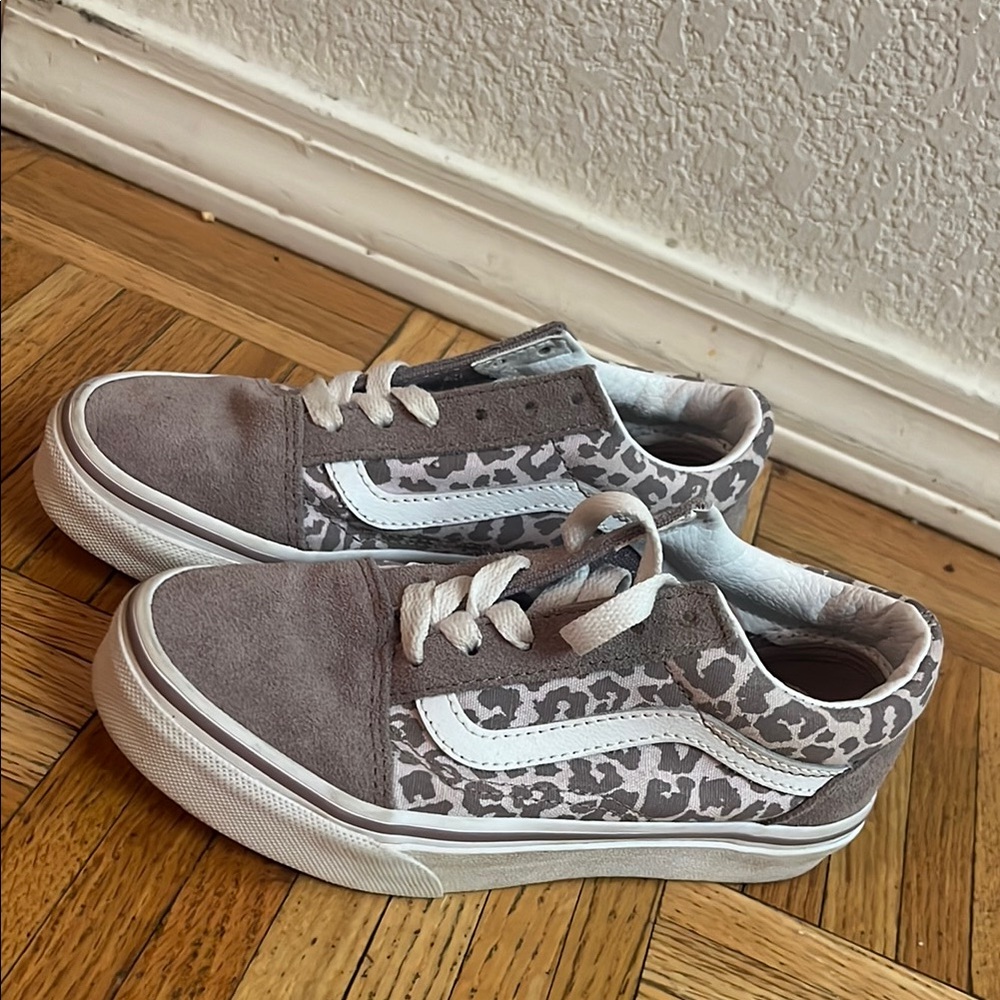 Vans Kids Gray Animal Print Sneakers